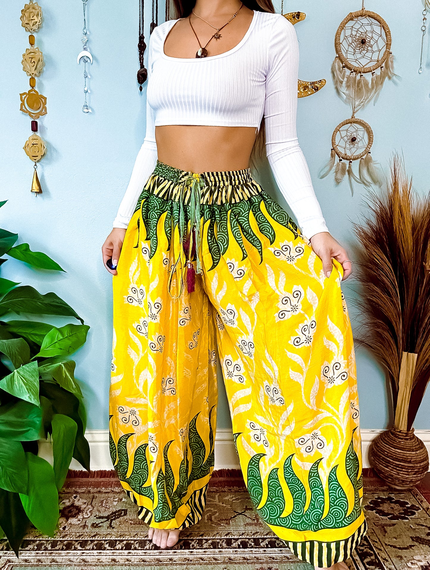 RECYCLED SILK HAREM TROUSERS