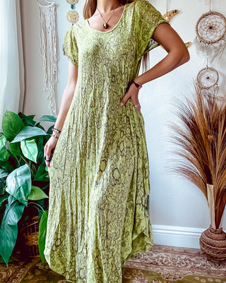 EMBROIDERED SLEEVE ABSTRACT DRESS
