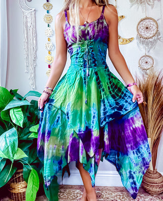 ADELINA PIXIE DRESS • GREEN • BLUE • PURPLE • YELLOW
