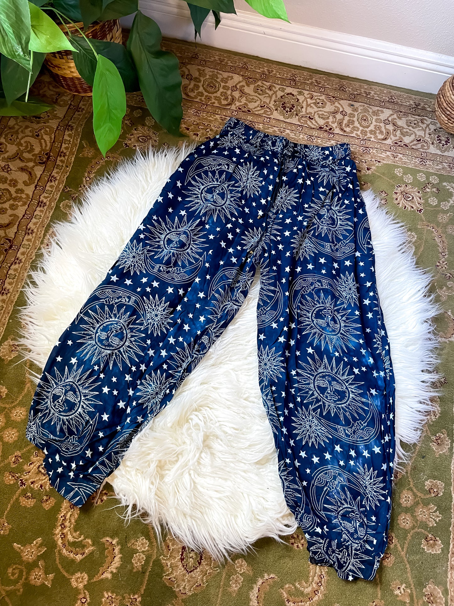 CELESTE HAREM TROUSERS - BLUE