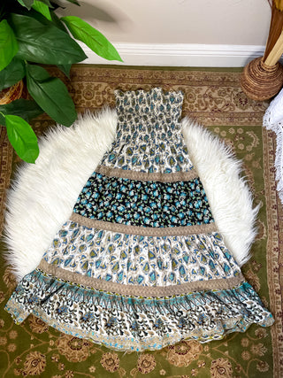 FLORAL PATCHWORK TIERED DRESS