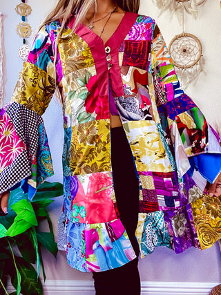 FLORA PATCHWORK CARDIGAN TUNIC / KIMONO