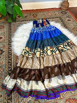 PATCHWORK TIERED DRESS