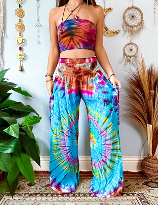 NOVA WIDE LEG TROUSERS- BLUE