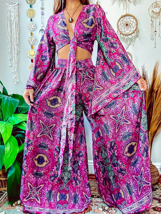 BELL SLEEVE TOP & WIDE LEG PANT SET