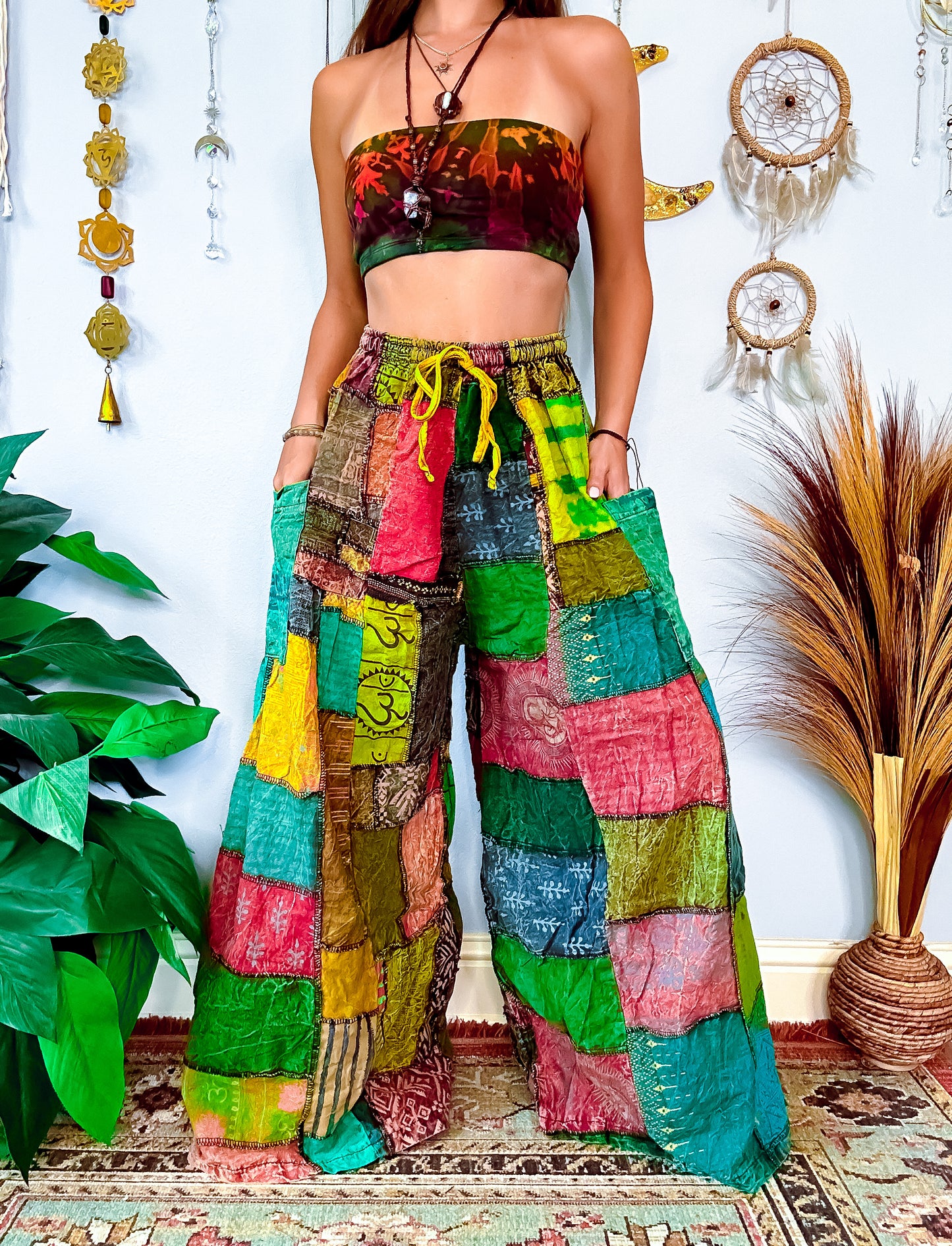 WOODLAND WIDE LEG TROUSERS - FOREST