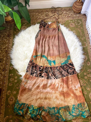 TIERED PATCHWORK DRESS