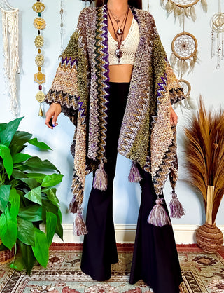 MADISON CROCHET SHAWL - TAN