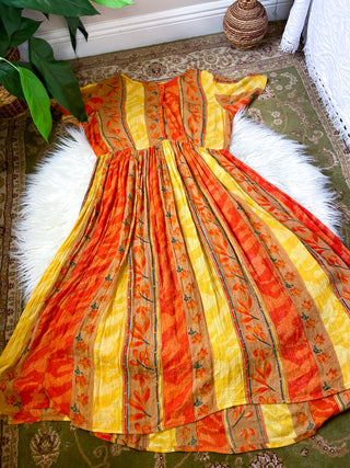 SUNSET FLORAL PATCHWORK DRESS