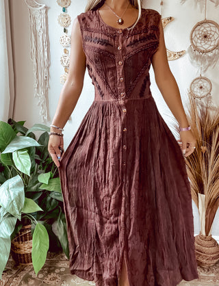 EMBROIDERED MULTI TONED FAIRCORE DRESS