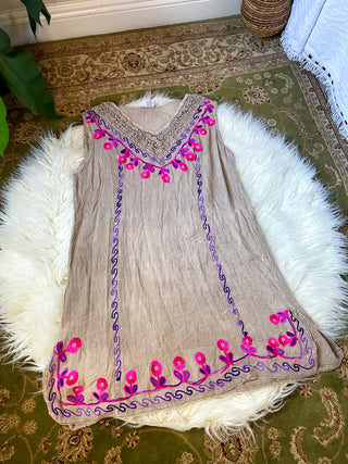 NEON EMBROIDERED DRESS