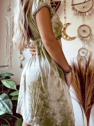 RAYON FAIRYCORE TIE DYE DRESS