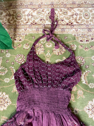 BURGUNDY EMBROIDERED PIXIE DRESS