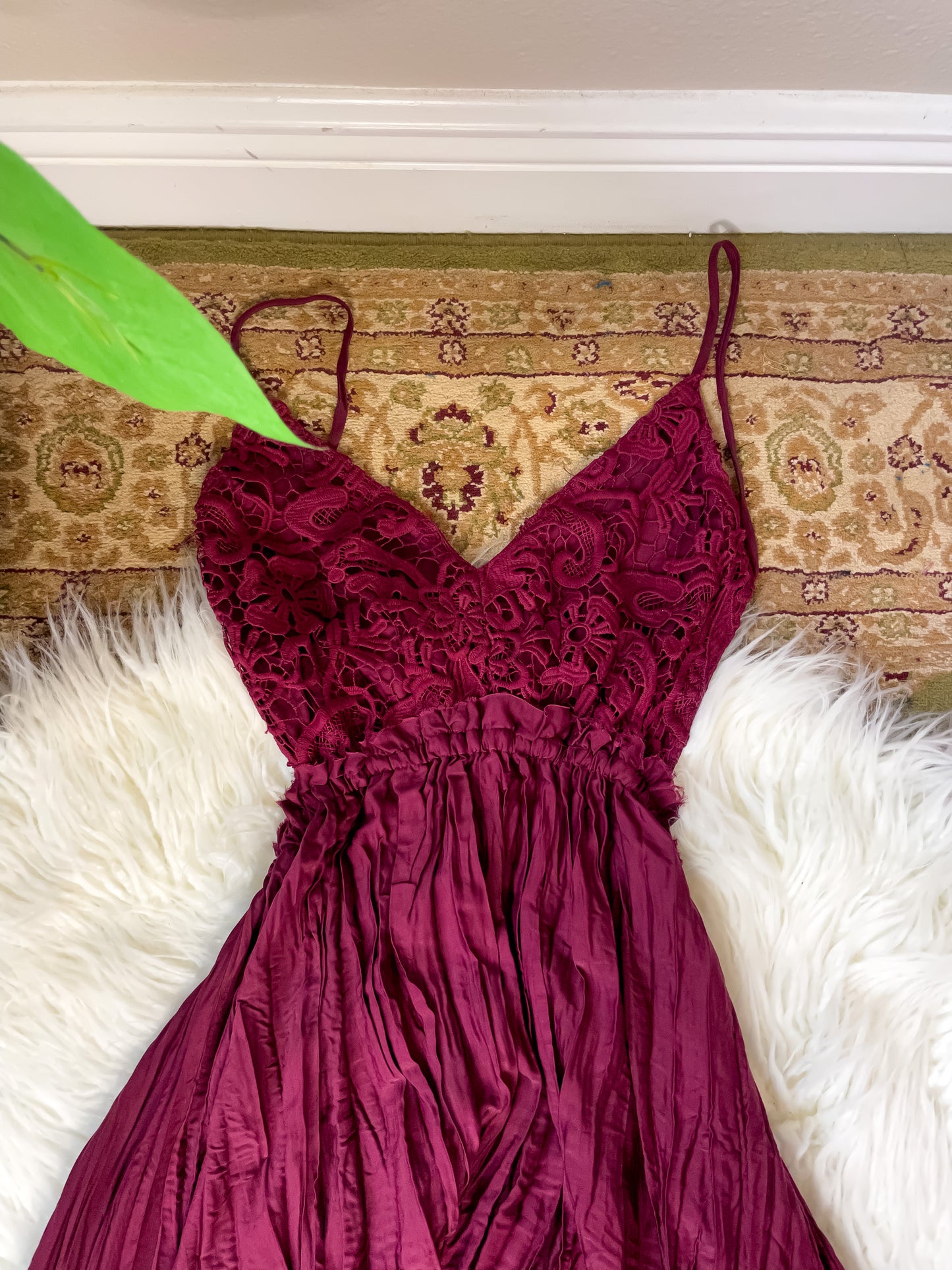 MAROON LACE TOP DRESS