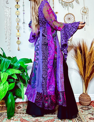 TILY PATCHWORK DUSTER - PURPLE