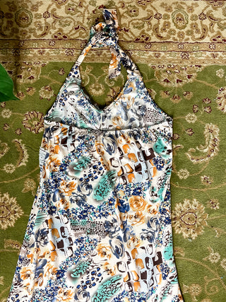 FLORAL HALTER DRESS