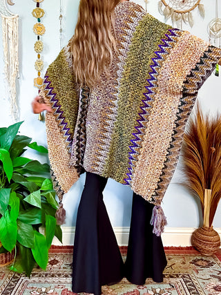 MADISON CROCHET SHAWL - TAN
