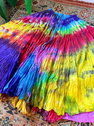 TIE DYE TIERED SKIRT