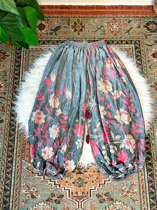 RECYCLED SILK HAREM TROUSERS
