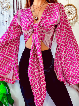 SILK BELL SLEEVE TOP