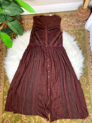 EMBROIDERED MULTI TONED FAIRCORE DRESS