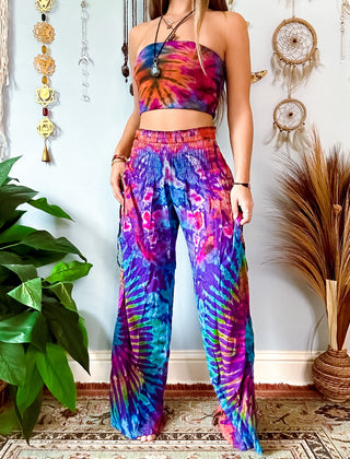 NOVA WIDE LEG TROUSERS - PURPLE