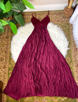 MAROON LACE TOP DRESS