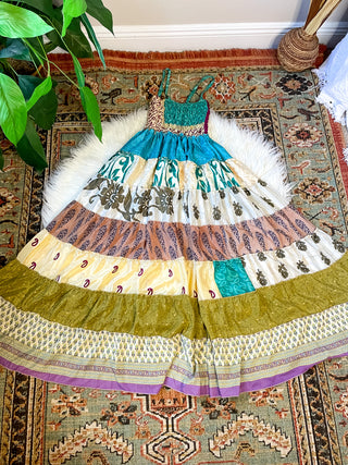 PATCHWORK TIERED DRESS
