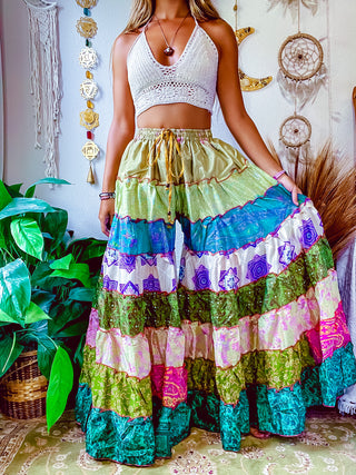 PATCHWORK TIERED PANTS