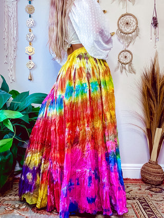 TIE DYE TIERED SKIRT