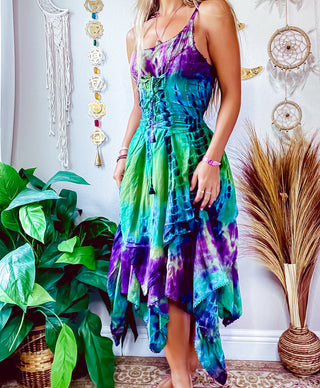 ADELINA PIXIE DRESS • GREEN • BLUE • PURPLE • YELLOW