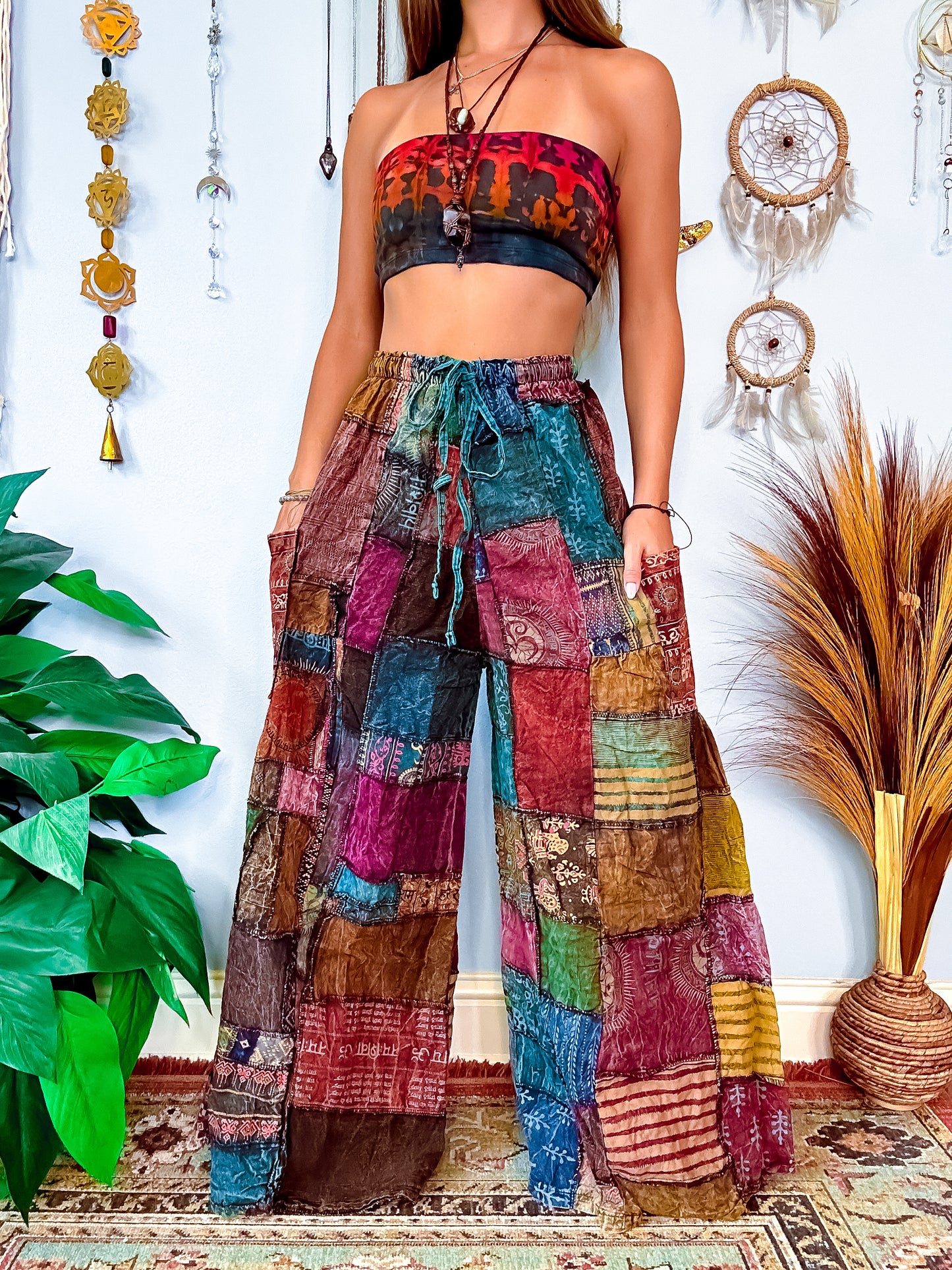 WOODLAND WIDE LEG TROUSERS - EARTH
