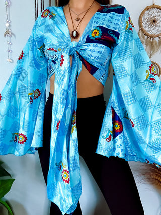 SILK BELL SLEEVE TOP