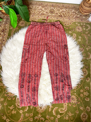 MELODIE STRAIGHT LEG TROUSERS - RED