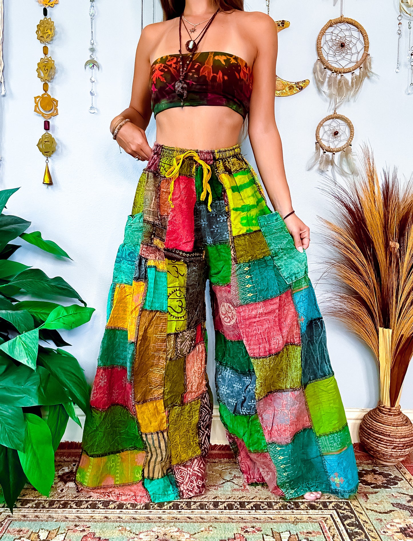 WOODLAND WIDE LEG TROUSERS - FOREST