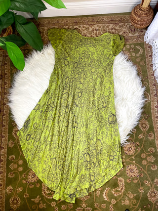 EMBROIDERED SLEEVE ABSTRACT DRESS