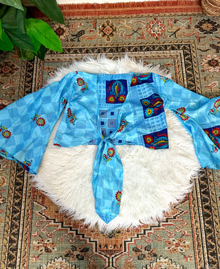 SILK BELL SLEEVE TOP