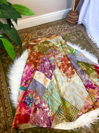 PATCHWORK WRAP SKIRT