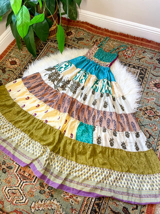 PATCHWORK TIERED DRESS