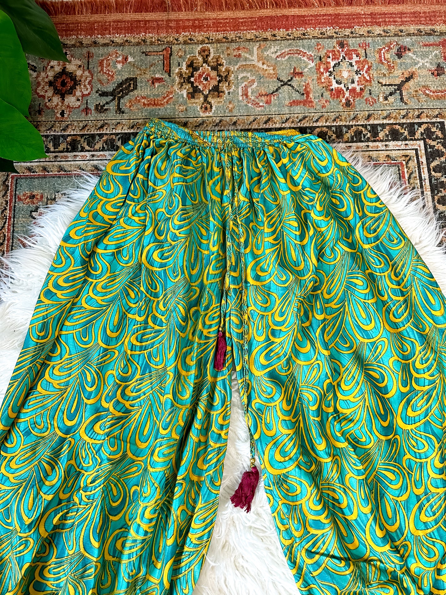 RECYCLED SILK HAREM TROUSERS