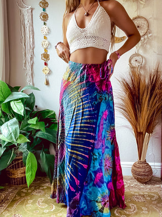 PATCHWORK TIE DYE SKIRT