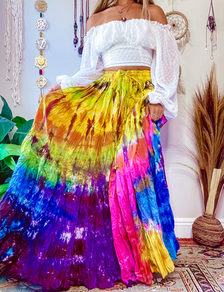 TIE DYE TIERED SKIRT