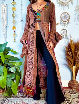 TILY PATCHWORK DUSTER - EARTH