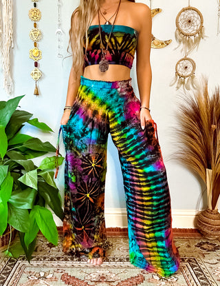 NOVA WIDE LEG TROUSERS - BLACK