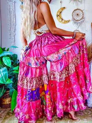 PATCHWORK TIERED PANTS