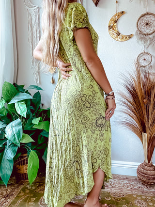 EMBROIDERED SLEEVE ABSTRACT DRESS