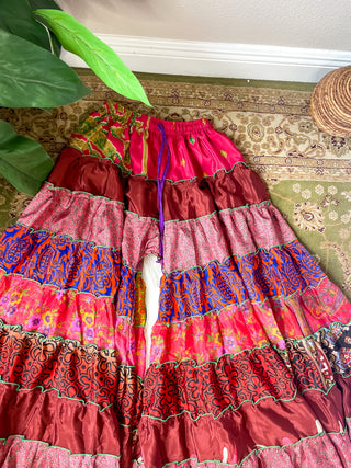 PATCHWORK TIERED PANTS
