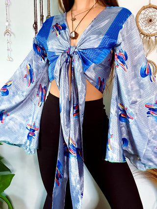 SILK BELL SLEEVE TOP