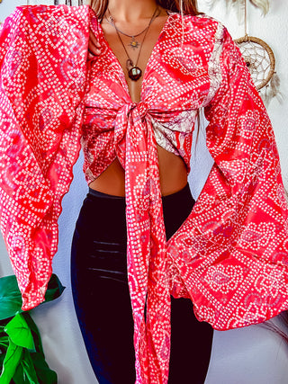 SILK BELL SLEEVE TOP