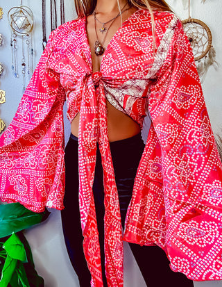 SILK BELL SLEEVE TOP